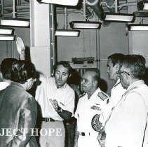 Dennis Lucey,  SS HOPE Adminstrator, with Visiting Admiral.